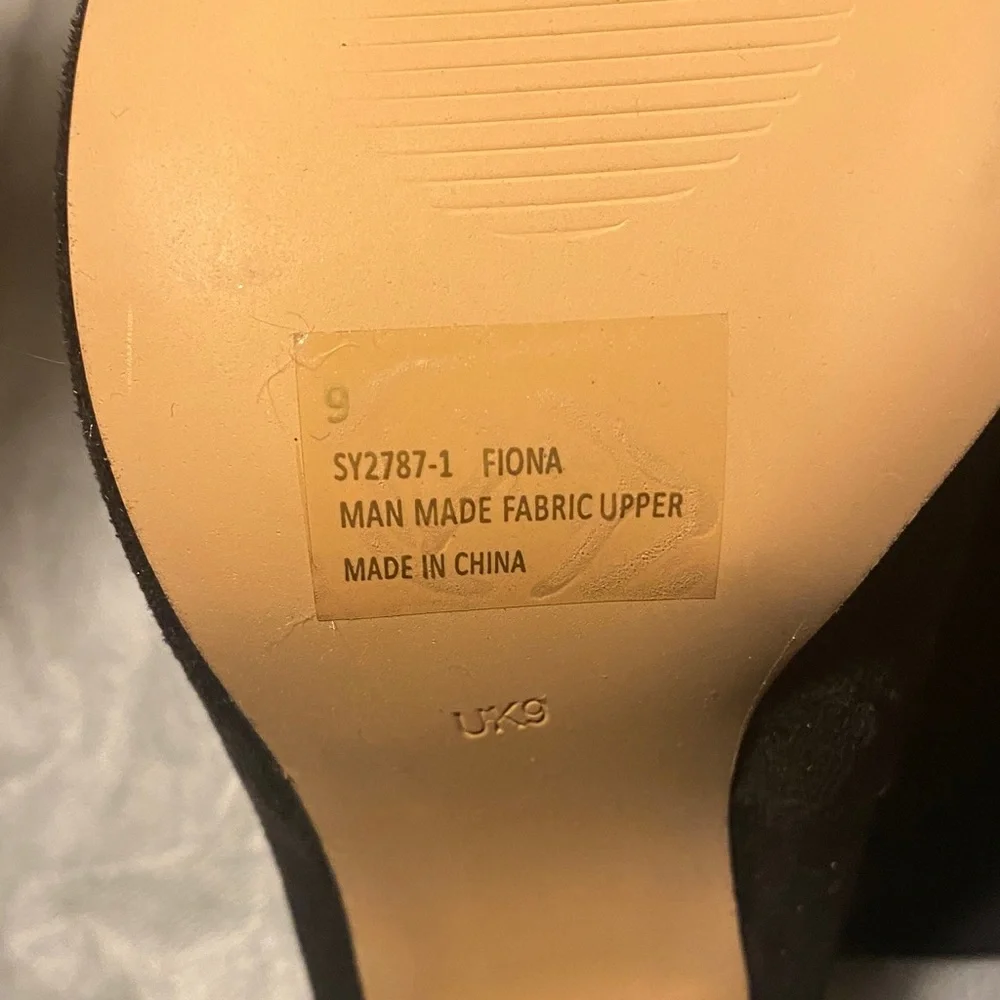 NWOB - EGO Fiona Pointed Toe Stiletto Ankle Boots in Black Lycra – Size 11US/9UK - Picture 11 of 12